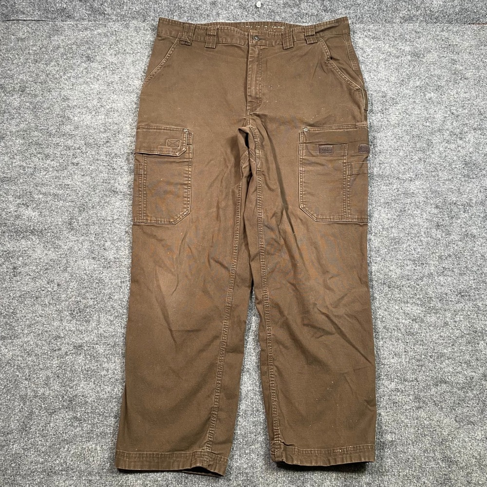 Duluth Trading Co Flex Fire Hose Brown Cargo Work Pants Mens 40x32 45507